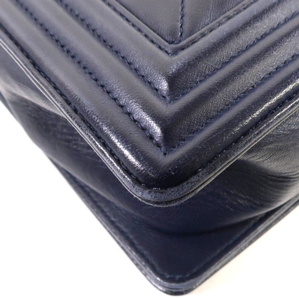 💎✨BEAUTIFUL✨💎Authentic CHANEL CC Boy Chain Shoulder Bag Dark Blue - Picture 15 of 16